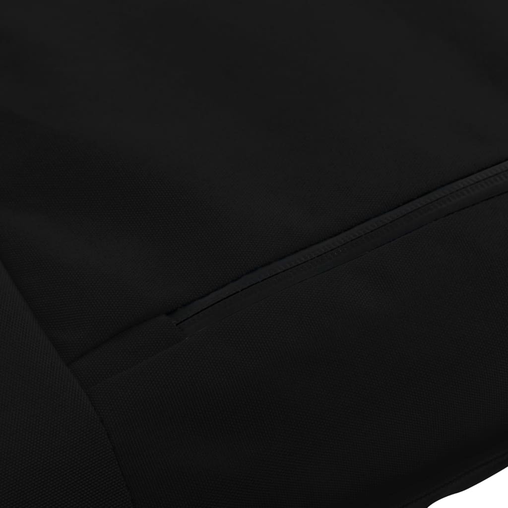 Folding sun lounger in black oxford fabric