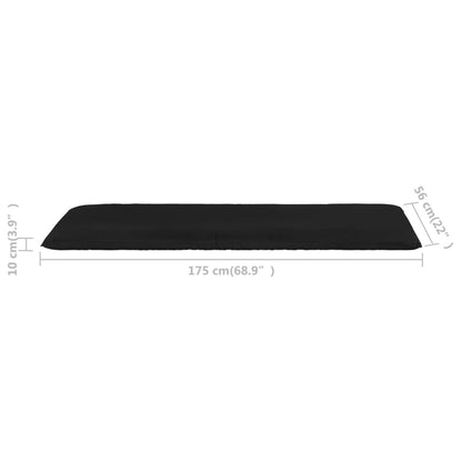 Folding sun lounger in black oxford fabric