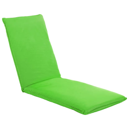 Folding sun lounger in green oxford fabric