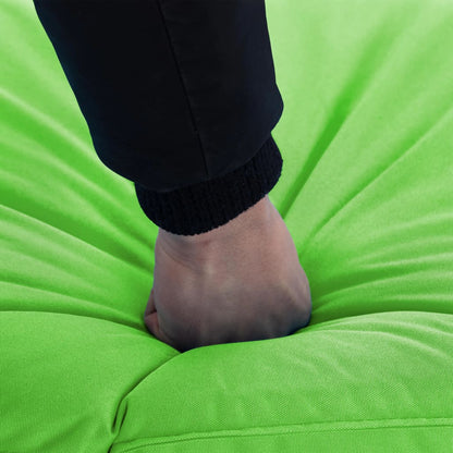 Folding sun lounger in green oxford fabric
