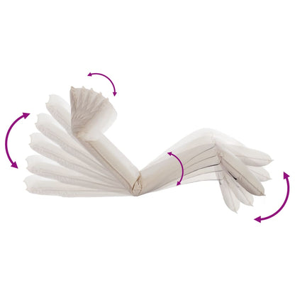 Folding sun lounger in cream white oxford fabric