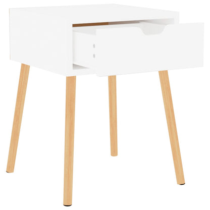 Mesas de cabeceira 2 pcs derivados de madeira branco brilhante