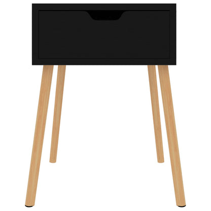 Mesa de cabeceira derivados de madeira preto brilhante