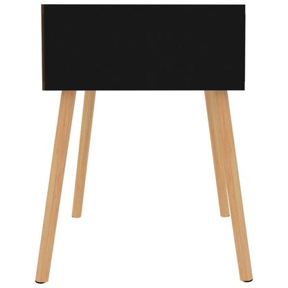 Mesa de cabeceira derivados de madeira preto brilhante