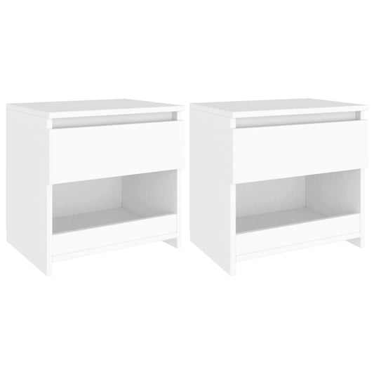 Bedside tables 2 pcs 40x30x39 cm wood derivatives white