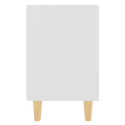 Bedside table with solid wood legs 40x30x50cm white