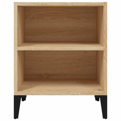 Mesa de cabeceira c/ pernas em metal 40x30x50cm carvalho sonoma