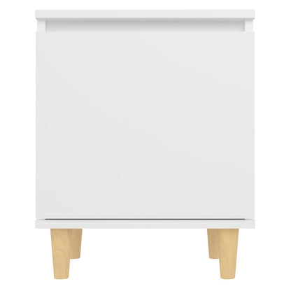 Mesa de cabeceira c/ pernas em madeira maciça 40x30x50cm branco