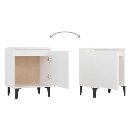 Mesa de cabeceira com pernas em metal 40x30x50 cm branco