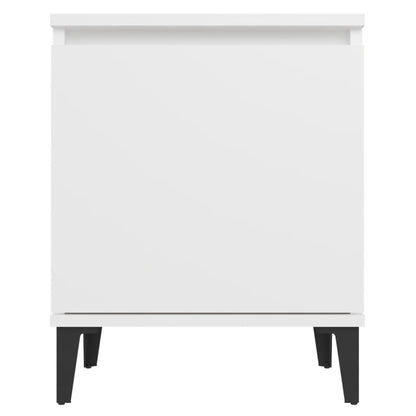 Mesa de cabeceira com pernas em metal 40x30x50 cm branco