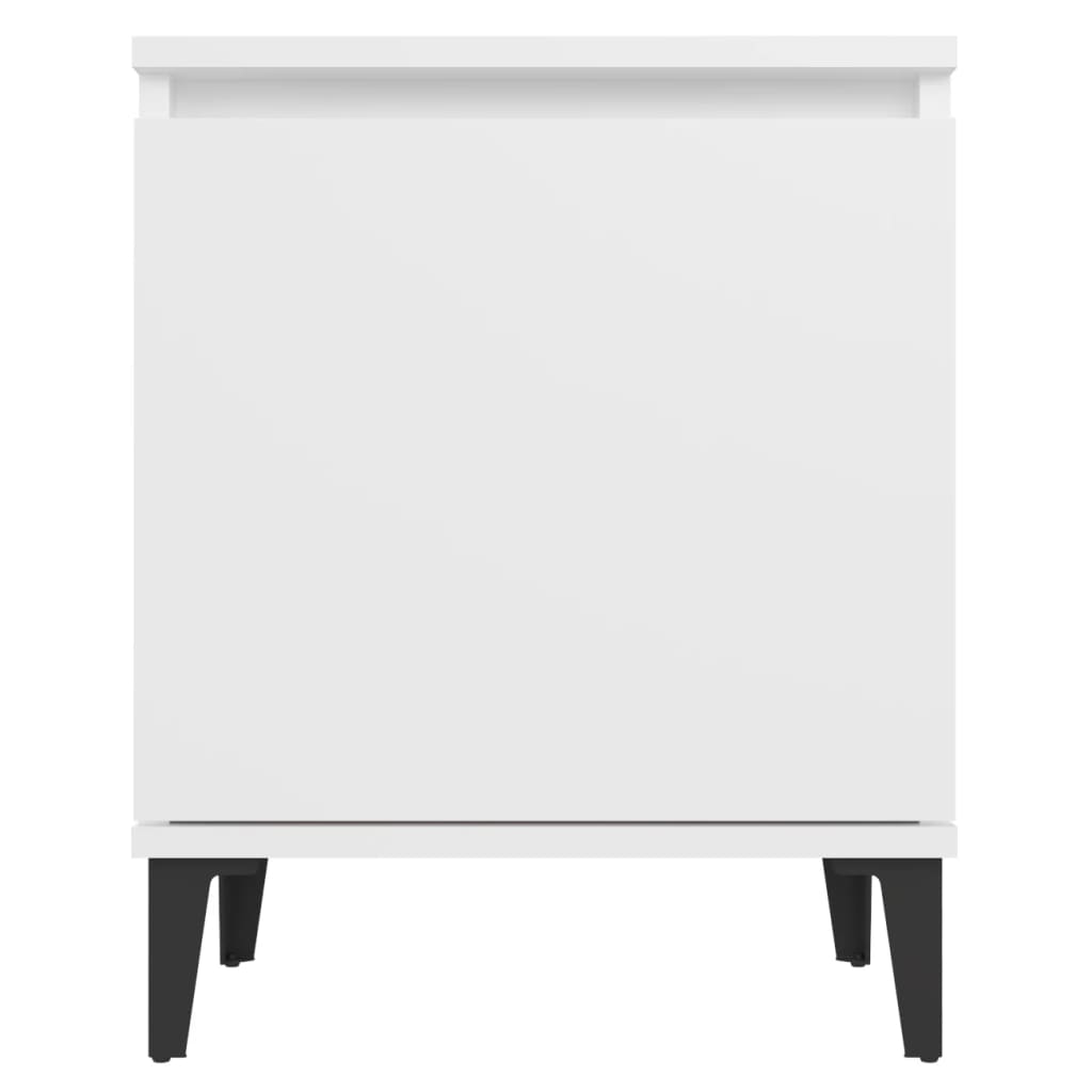 Bedside tables with metal legs 40x30x50 cm white