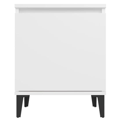 Bedside tables with metal legs 40x30x50 cm white