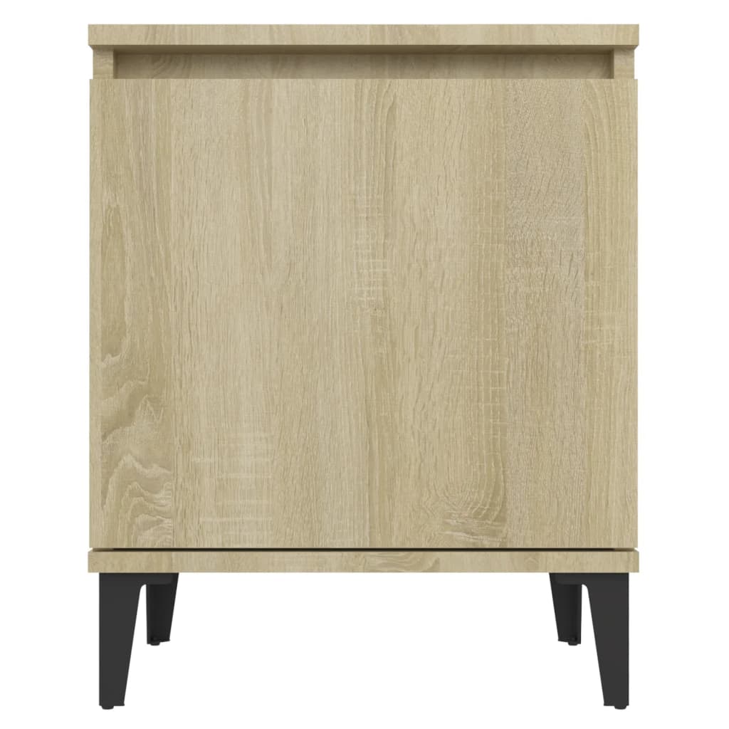 Mesa de cabeceira c/ pernas em metal 40x30x50cm carvalho sonoma