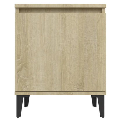 Mesa de cabeceira c/ pernas em metal 40x30x50cm carvalho sonoma
