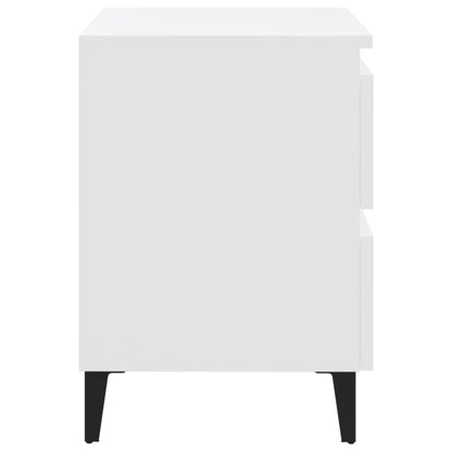 Bedside tables 2 pcs 40x35x50cm wood derivatives white