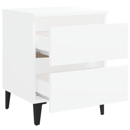 Bedside tables 2 pcs 40x35x50cm wood derivatives white