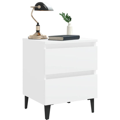 Bedside tables 2 pcs 40x35x50cm wood derivatives white