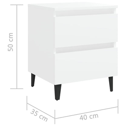 Bedside tables 2 pcs 40x35x50cm wood derivatives white