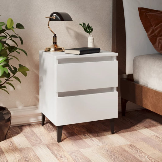 Bedside tables 2 pcs 40x35x50cm wood derivatives white