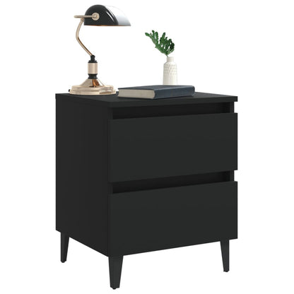Bedside table 40x35x50 cm black wood derivatives
