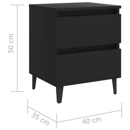 Bedside table 40x35x50 cm black wood derivatives