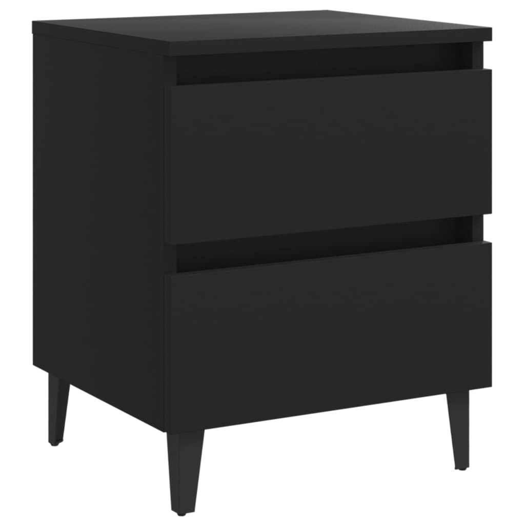 Bedside tables 2 pcs 40x35x50 cm wood derivatives black