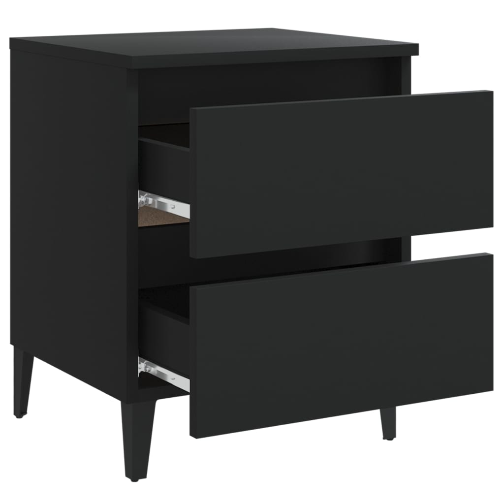 Bedside tables 2 pcs 40x35x50 cm wood derivatives black
