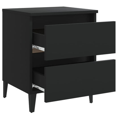 Bedside tables 2 pcs 40x35x50 cm wood derivatives black