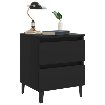 Bedside tables 2 pcs 40x35x50 cm wood derivatives black