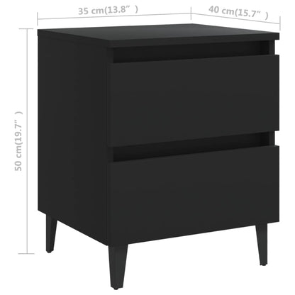 Bedside tables 2 pcs 40x35x50 cm wood derivatives black