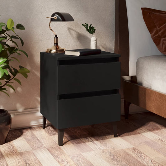 Bedside tables 2 pcs 40x35x50 cm wood derivatives black