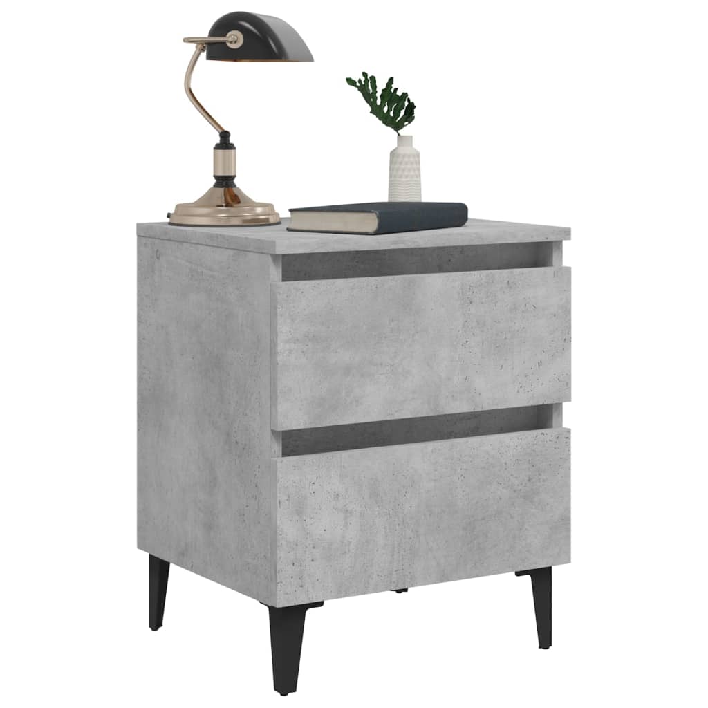 Mesa de cabeceira 40x35x50cm derivados de madeira cinza cimento