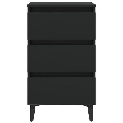 Mesa de cabeceira c/ pernas de metal 40x35x69 cm preto