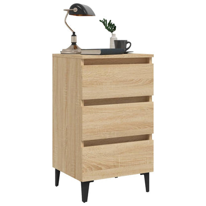 Bedside table with metal legs 40x35x69cm Sonoma oak
