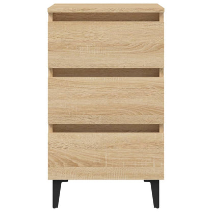 Bedside table with metal legs 40x35x69cm Sonoma oak