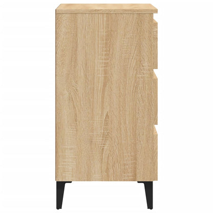 Bedside table with metal legs 40x35x69cm Sonoma oak