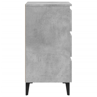 Bedside table with metal legs 40x35x69 cm cement grey