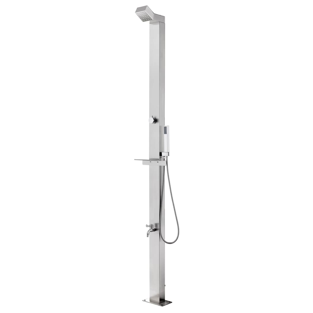 Chuveiro de jardim c/ base cinzenta 225 cm aço inoxidável