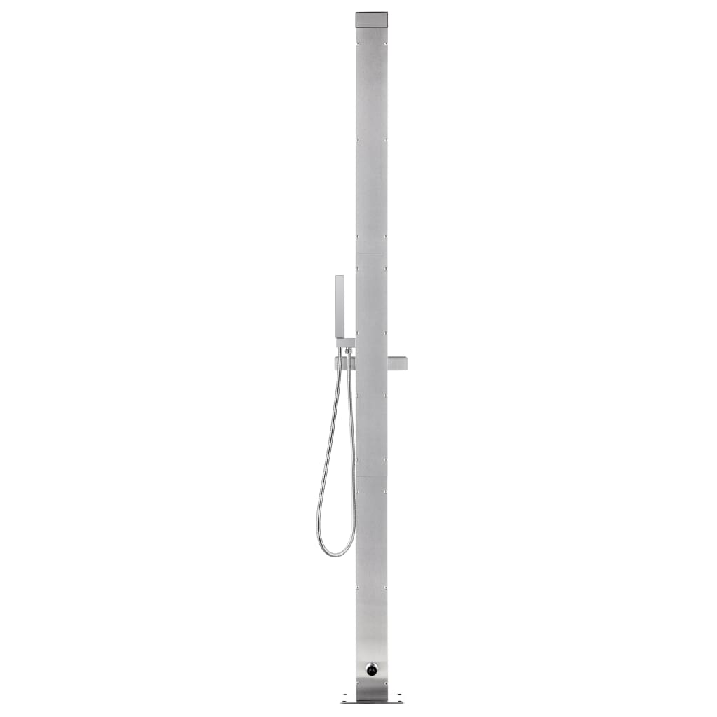 Chuveiro de jardim c/ base cinzenta 225 cm aço inoxidável