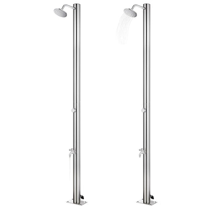 Chuveiro de jardim c/ base cinzenta 220 cm aço inoxidável