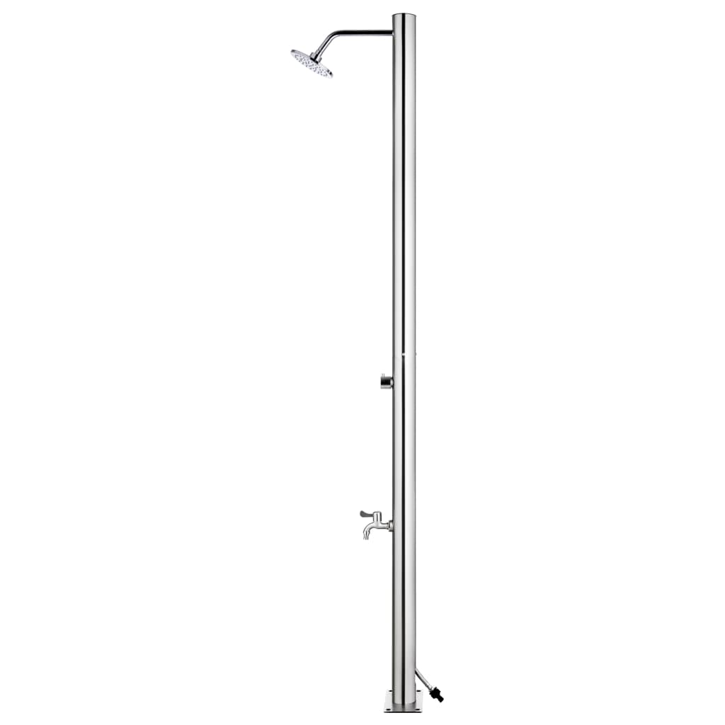 Chuveiro de jardim c/ base cinzenta 220 cm aço inoxidável