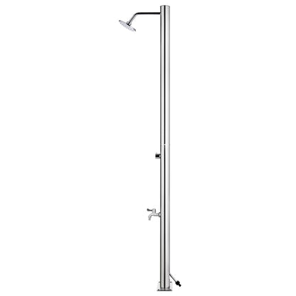 Chuveiro de jardim c/ base cinzenta 220 cm aço inoxidável