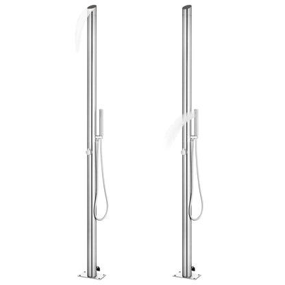 Chuveiro de jardim c/ base cinzenta 225 cm aço inoxidável