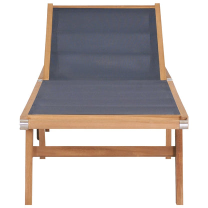 Folding sun loungers with wheels 2 pcs solid teak/textilene