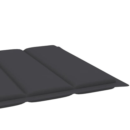 2 pcs sun loungers with anthracite cushion solid teak