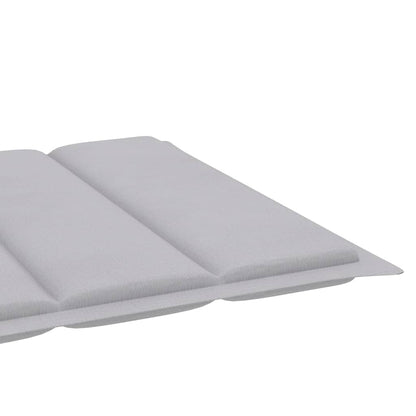 Sun loungers 2 pcs with grey cushion solid teak