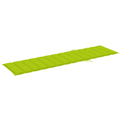 2 pcs sun loungers with glossy green cushion solid teak