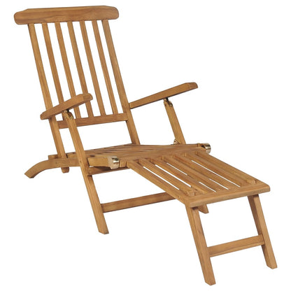 Cadeiras de jardim c/ apoios de pés 2 pcs teca maciça