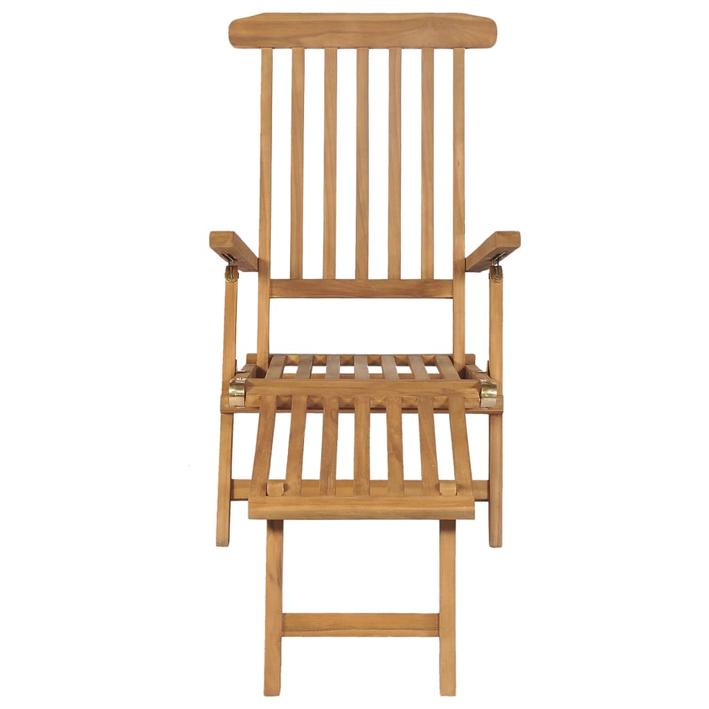 Cadeiras de jardim c/ apoios de pés 2 pcs teca maciça