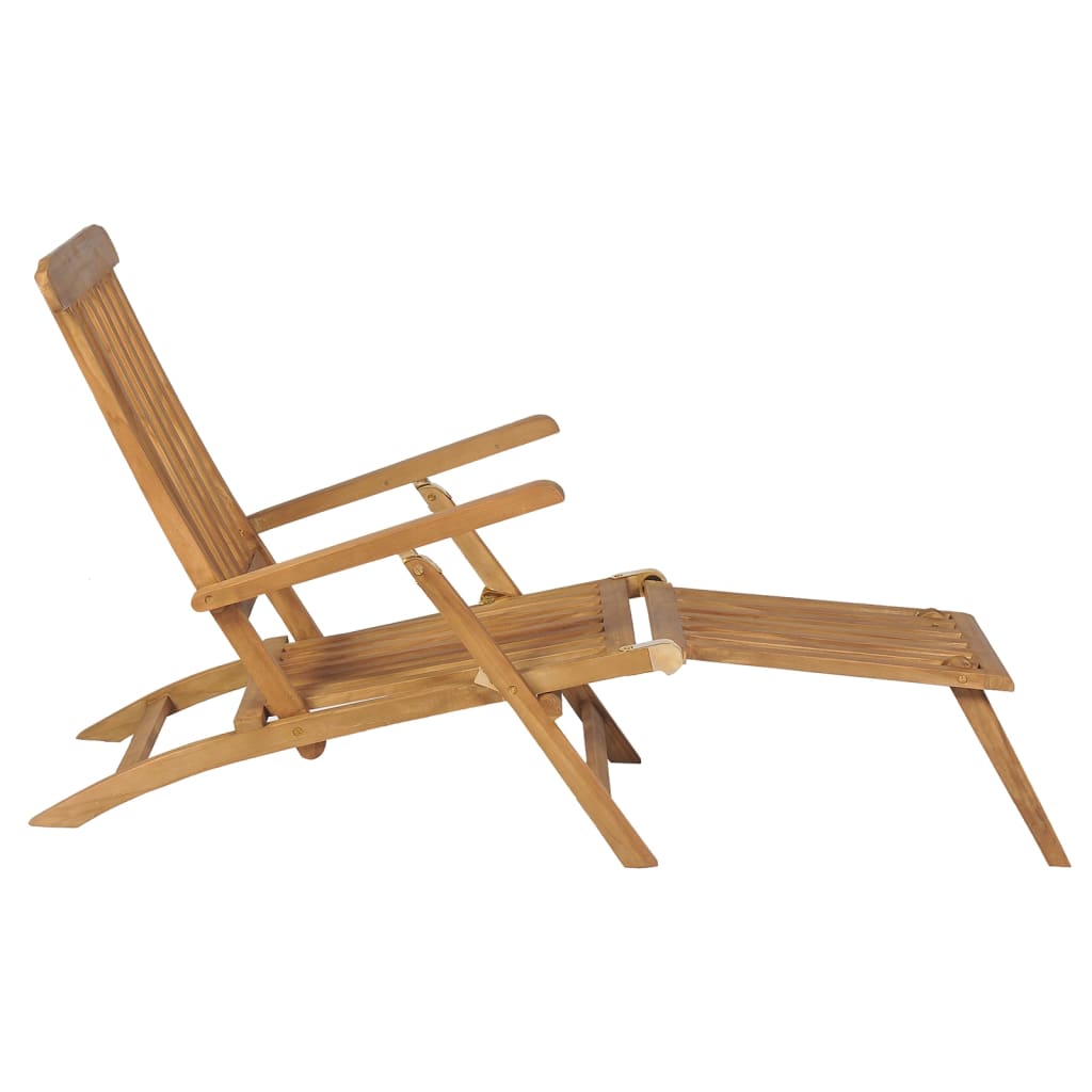 Cadeiras de jardim c/ apoios de pés 2 pcs teca maciça